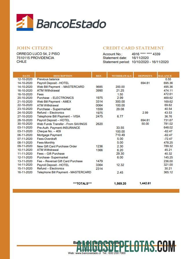 Chile Modelo Banco Del Estado De Chile